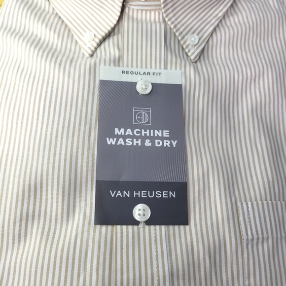 Van Heusen Men's Regular Fit Long Sleeve Striped Dress Shirt Size 16N(L) NWT - Picture 5 of 9